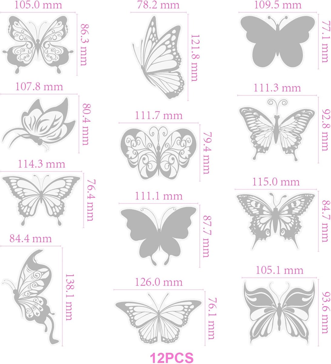28 pieces - transparent window stickers - butterfly patterns and leaf shapes - warning decorative stickers - for home - window stickers - window decoration - prevent birds from hitting glass - Image 3