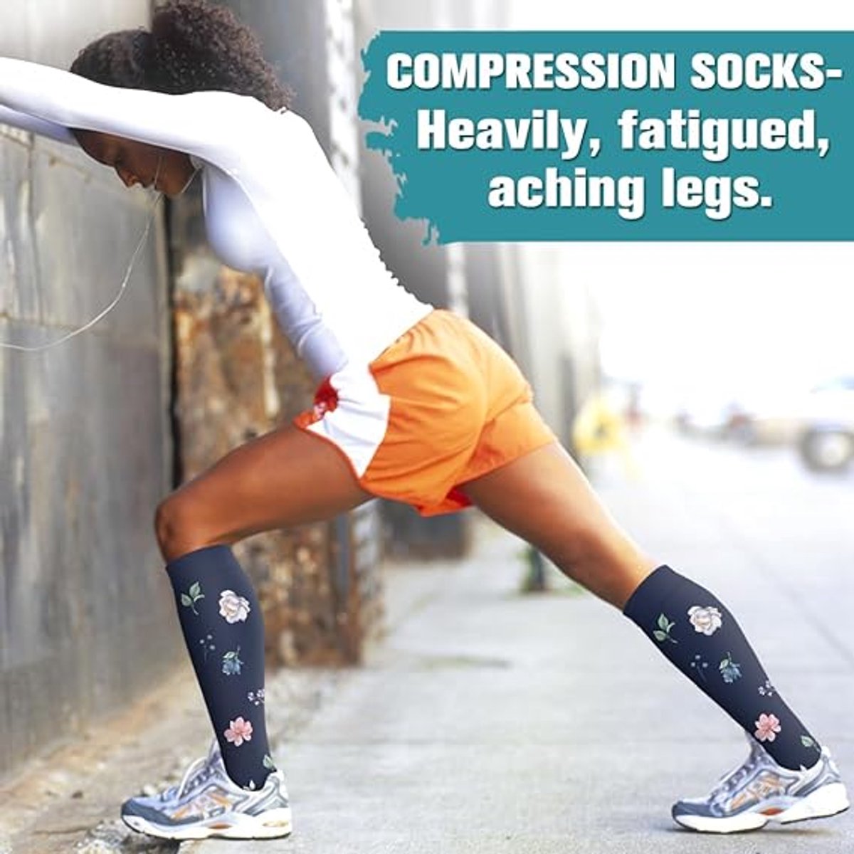 Compression socks 6 pairs - compression socks for women - Sports compression stockings - Circulation compression socks - Compression socks for cycling - women's compression stockings - Stretchable - for Running, Athletic Sports - Long - S/M - Image 2