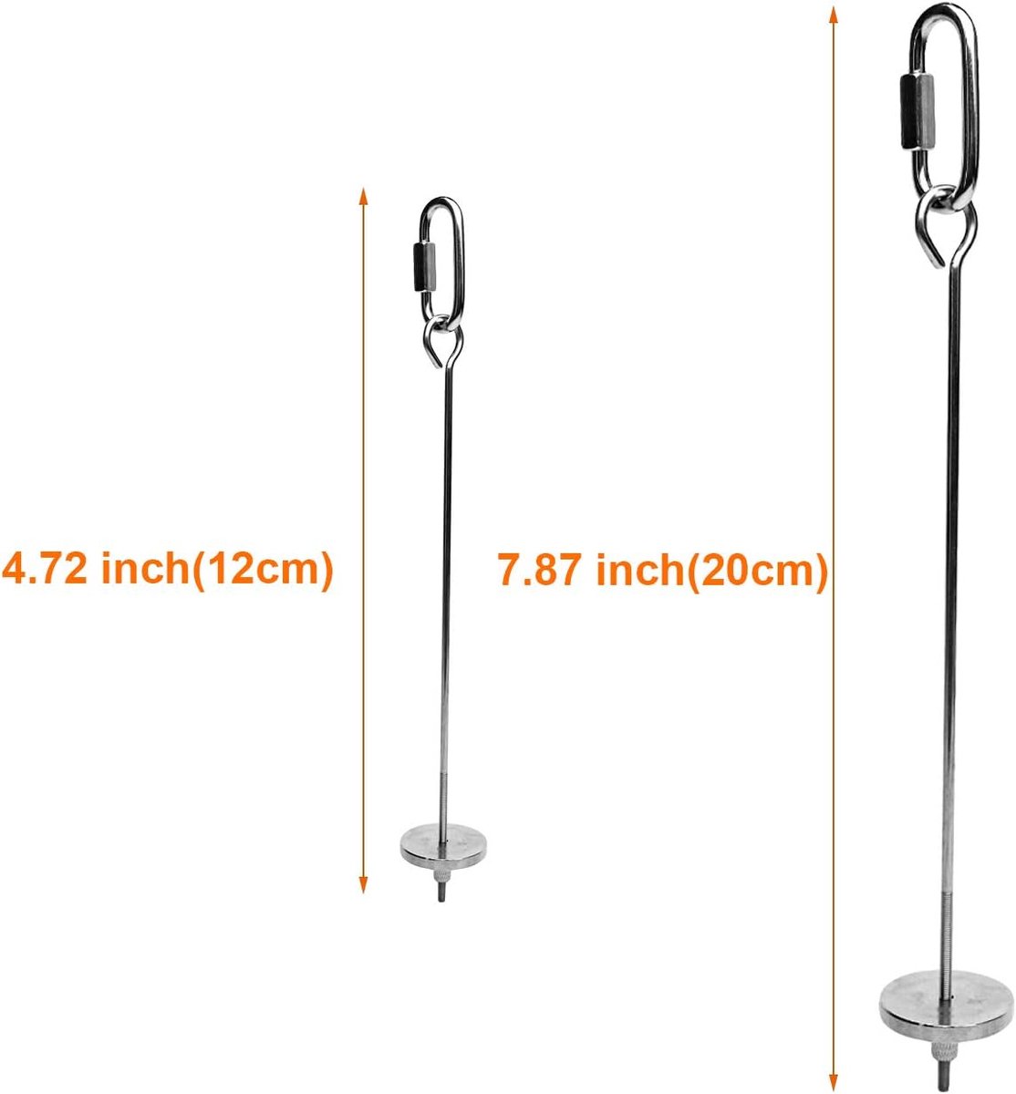 2 pieces - Bird Feeder - Small Animals Fruit and Vegetable Holder - Stainless Steel Vegetable Skewer - Food Finder - Hanging Food Feeding and Handling Tool - for Parrots, Cockatoos, Cockatiels - 20cm and 12cm - Silver - Image 2