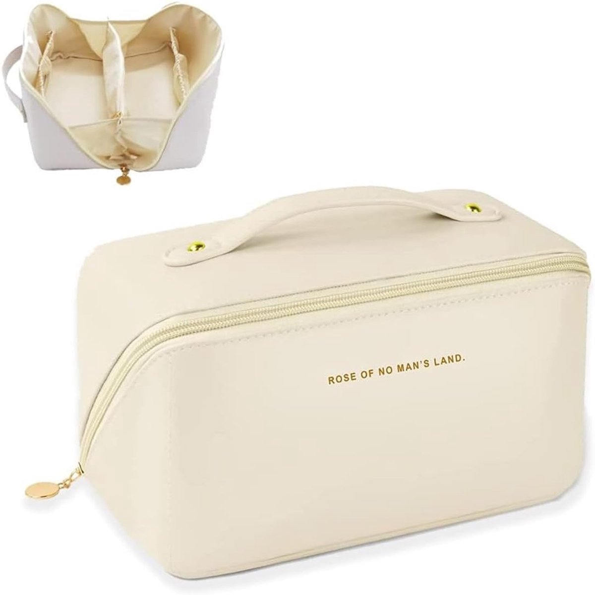 Toiletry Bag - Women's Toiletry Bag - Toiletry Bags - Travel Makeup Bag with Handle - Beauty Cases - Waterproof PU Makeup Bag - Cosmetics Bag - Small Makeup Pouch - Waterproof Portable Toiletry Bag Storage Bag for Women - For Men & Women Cosmetic Organize - Image 1