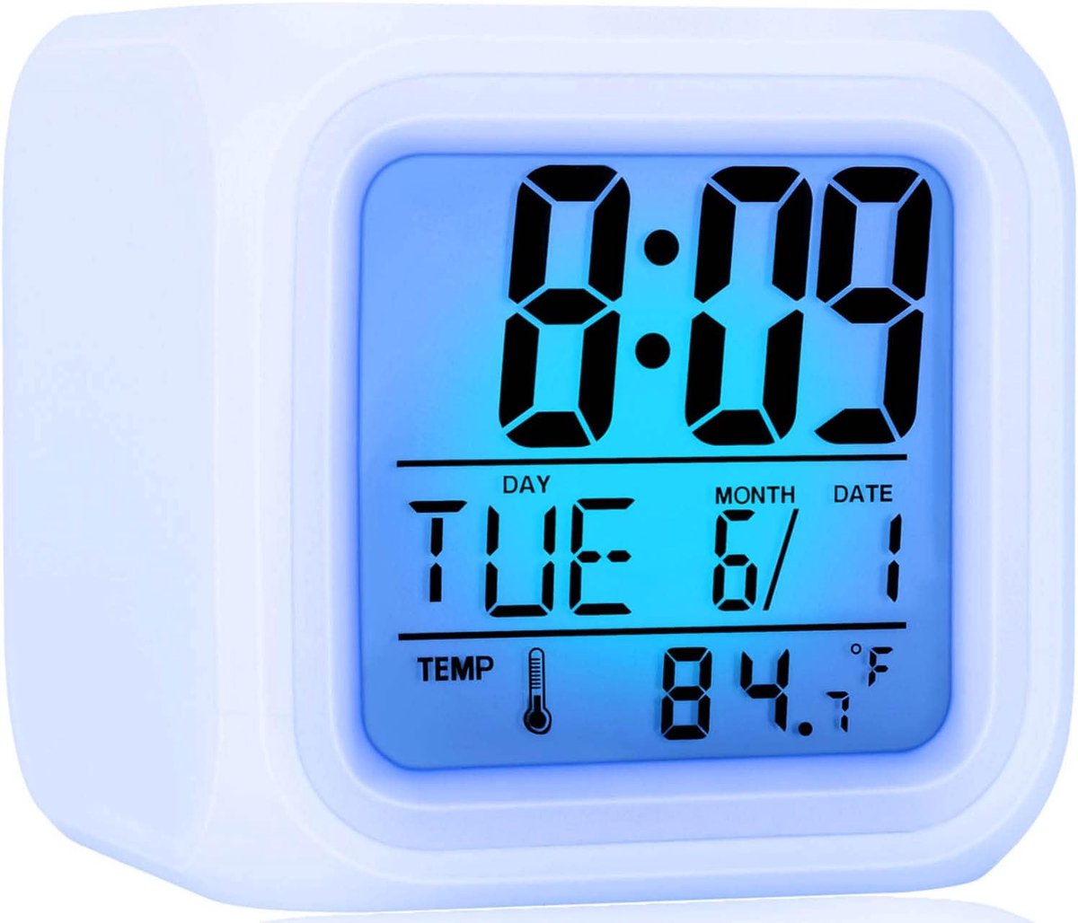 Alarm clock - digital alarm clock - Digital Clock - digital alarm clocks - Digital Children's Alarm Clock with 7 Color Changes - Children's Alarm Clock - LED Night Light - Alarm Clock - child's alarm clock - Travel Alarm Clock - Alarm Clock - for bedroom, - Image 1