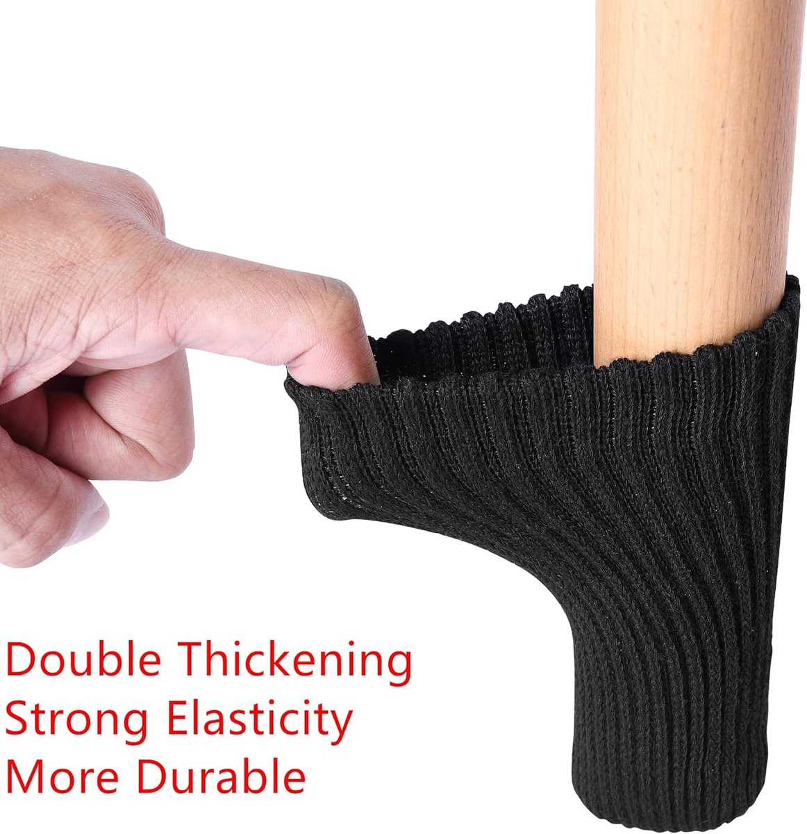 24 pieces furniture leg socks - Chair socks - black furniture socks - chair leg floor protectors - Chair Leg Felt Pads - high elastic chair leg covers furniture caps set - easy to move and reduce noise - Furniture Leg - Anti-slip mat - Image 4