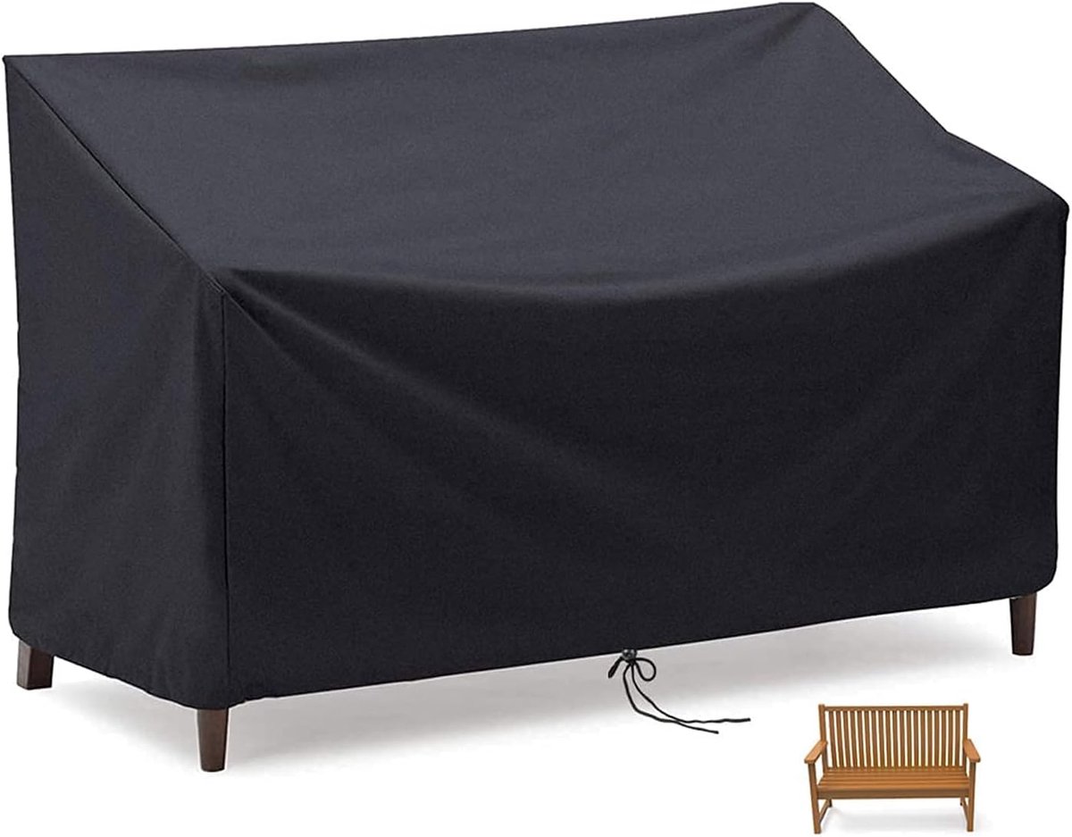 163*66*89 cm - Garden bench covers - Garden chair covers - Dust cover - waterproof - Garden accessories - 2-seater - cover for garden bench - windproof - anti-UV - tear resistance - 210D Oxford fabric - Loveseat cover - for 2-seater bench - black - Image 1
