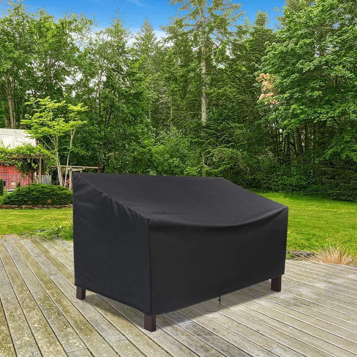 163*66*89 cm - Garden bench covers - Garden chair covers - Dust cover - waterproof - Garden accessories - 2-seater - cover for garden bench - windproof - anti-UV - tear resistance - 210D Oxford fabric - Loveseat cover - for 2-seater bench - black - Image 4