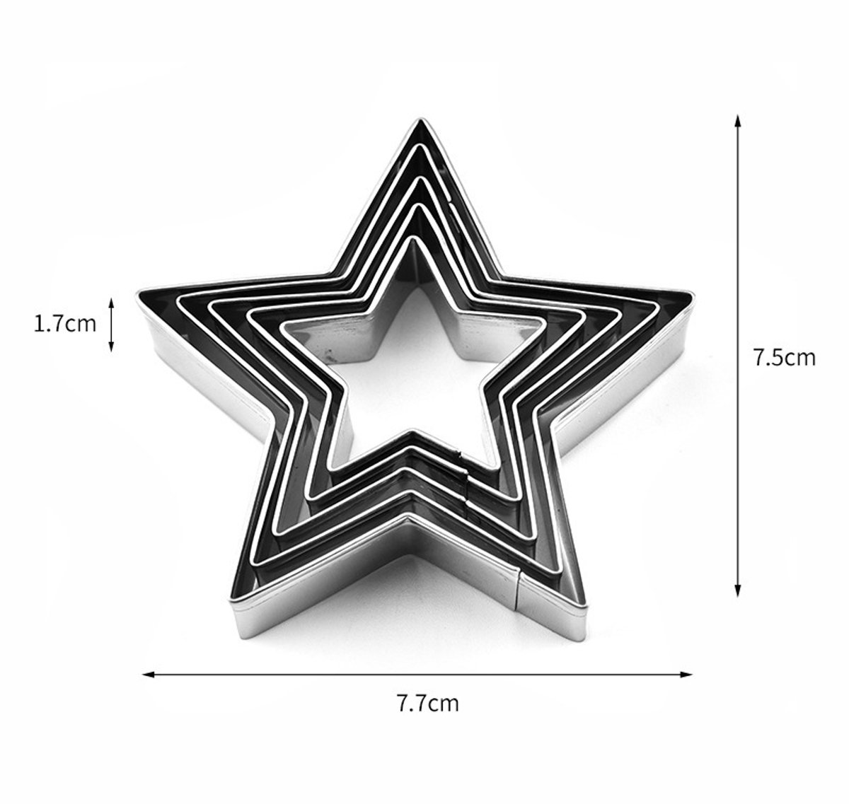 pieces - Cooking rings - star-shaped cookie mold - star-shaped cookie cutters - loaf pan - small cookie cutters - dessert rings - cake rings - baking molds - molds - for baking and cooking cakes, mousses, and desserts - silver - Image 5