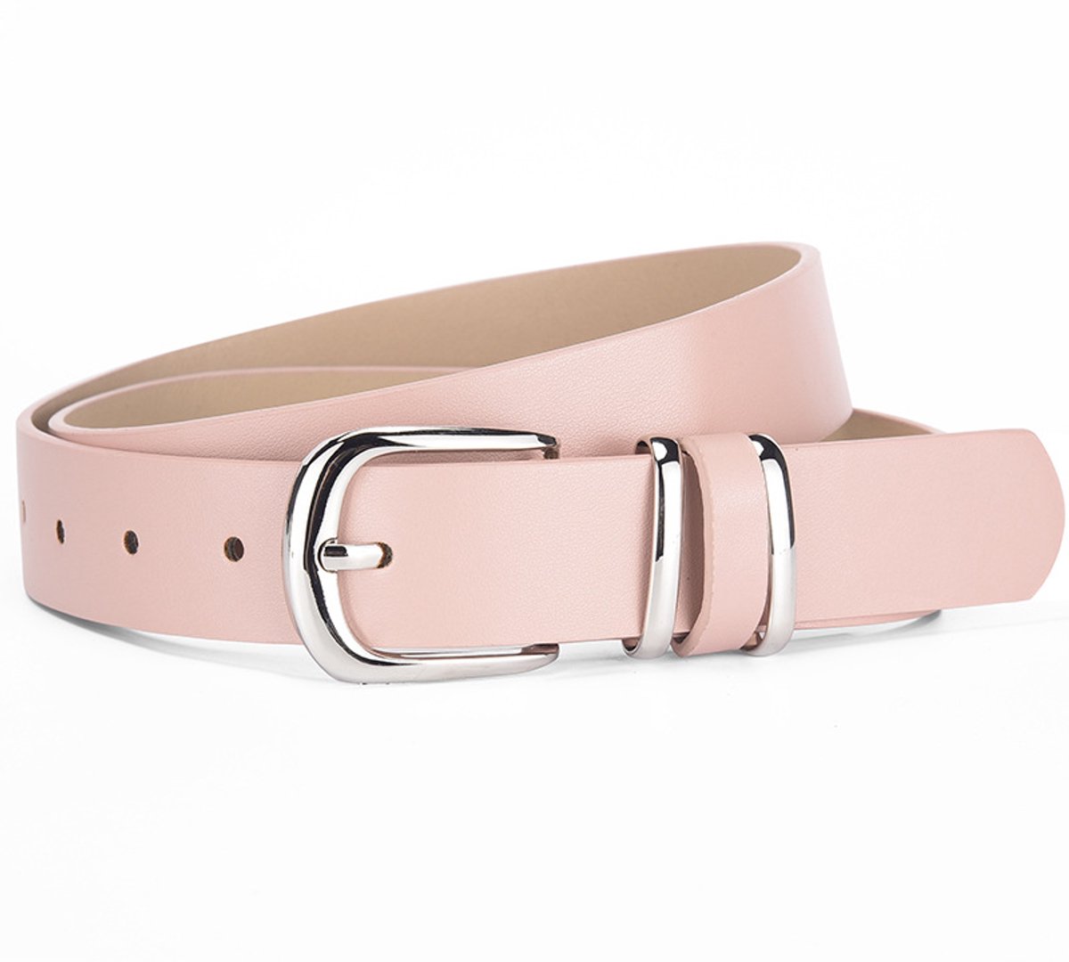 Belt - women's belt - Stylish retro - Trouser belt - Women - Adjustable Unisex Belt - 110cm - leather - women's belts for jeans dresses trousers women's leather waist belt with gold buckle - 110 CM - Pink - Image 1