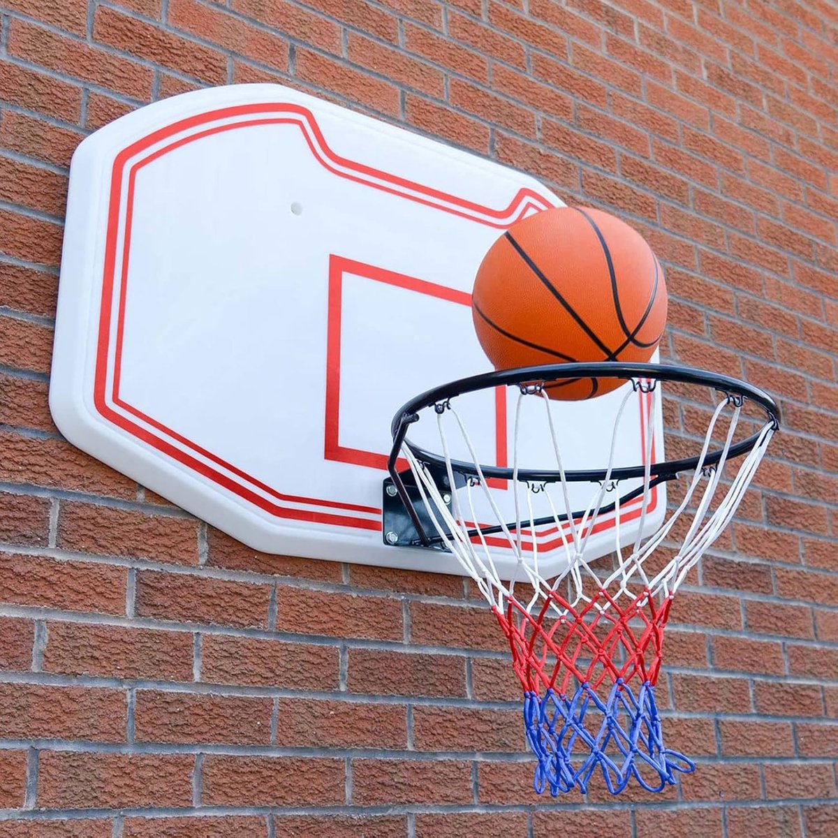 4 pieces - Basketball net - heavy-duty basketball nets - basketball net replacement set - portable basketball net - suitable for school sports fields, indoor and outdoor basketball - 50 cm - white, red and blue - Image 3