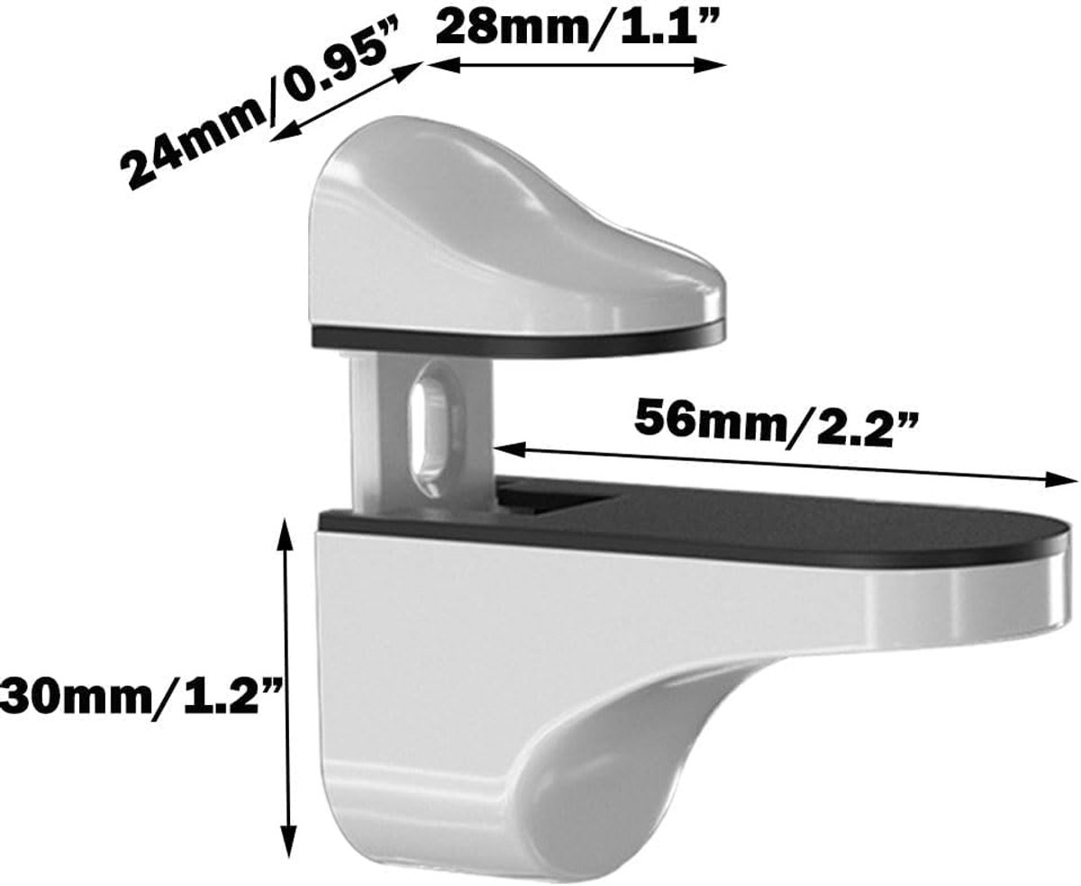 4 pieces - Glass clamp - Glass shelf brackets - Adjustable - Glass shelf bracket - fishmouth glass clip - wall mounting bracket - zinc alloy - furniture accessories - hardware accessories - with screws - for shelves of 3-20 mm thickness - 56*24*50 mm - wh - Image 4