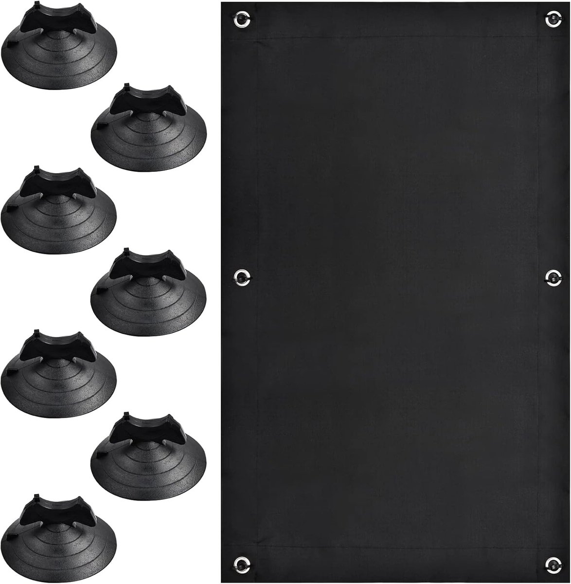 Blackout roller blind - No drilling required - 96 x 100 cm - Portable blackout curtain for windows - with 7 suction cups - Thermal insulation, Sun protection, Roller blind for skylight, Bedroom, Garden, Car - Black - Image 1