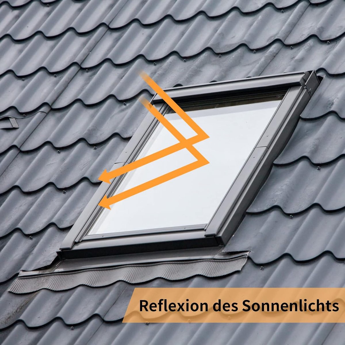 Blackout roller blind - No drilling required - 96 x 100 cm - Portable blackout curtain for windows - with 7 suction cups - Thermal insulation, Sun protection, Roller blind for skylight, Bedroom, Garden, Car - Black - Image 3