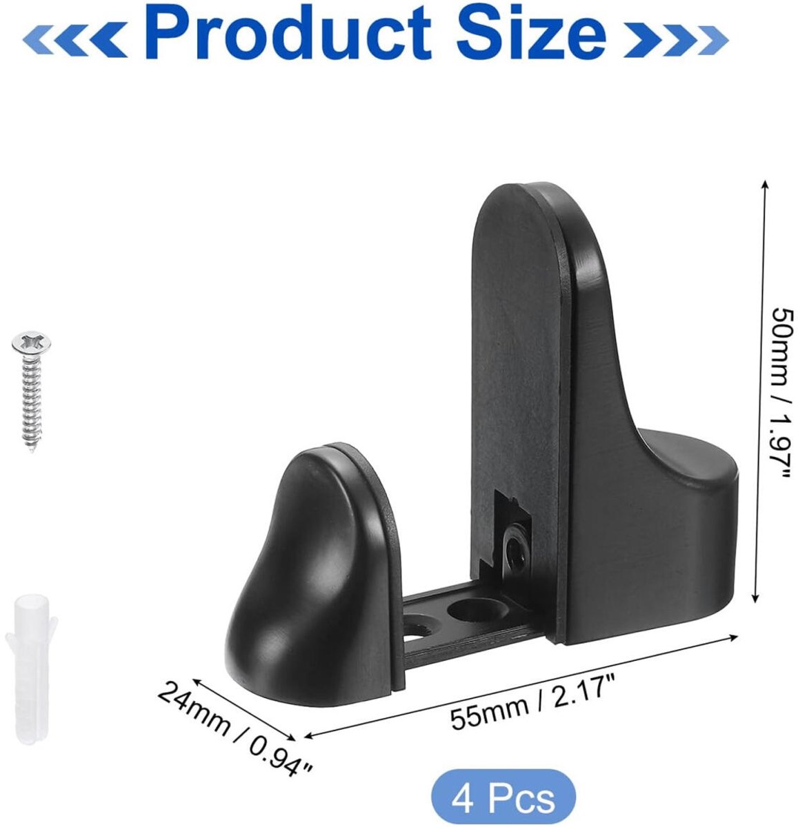 4 pieces - Glass clamp - Glass shelf brackets - Adjustable - Glass shelf bracket - fishmouth glass clip - wall mounting bracket - zinc alloy - furniture accessories - hardware accessories - with screws - for shelves of 3-20 mm thickness - 56*24*50 mm - bl - Image 5