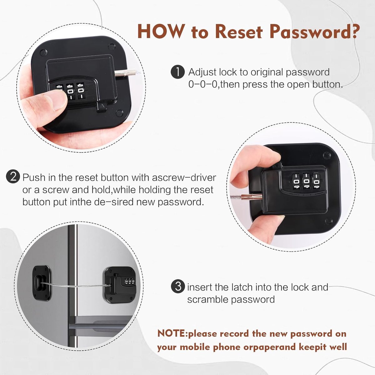 2-Piece Refrigerator Lock - Combination Lock - Self-Adhesive Refrigerator Lock - Safety Lock - Easy Installation No Keys Needed - For Children, Toddlers, and Adults - For Refrigerator, Cabinets & Drawers, Oven, Windows - Child Safety - Black - Image 2