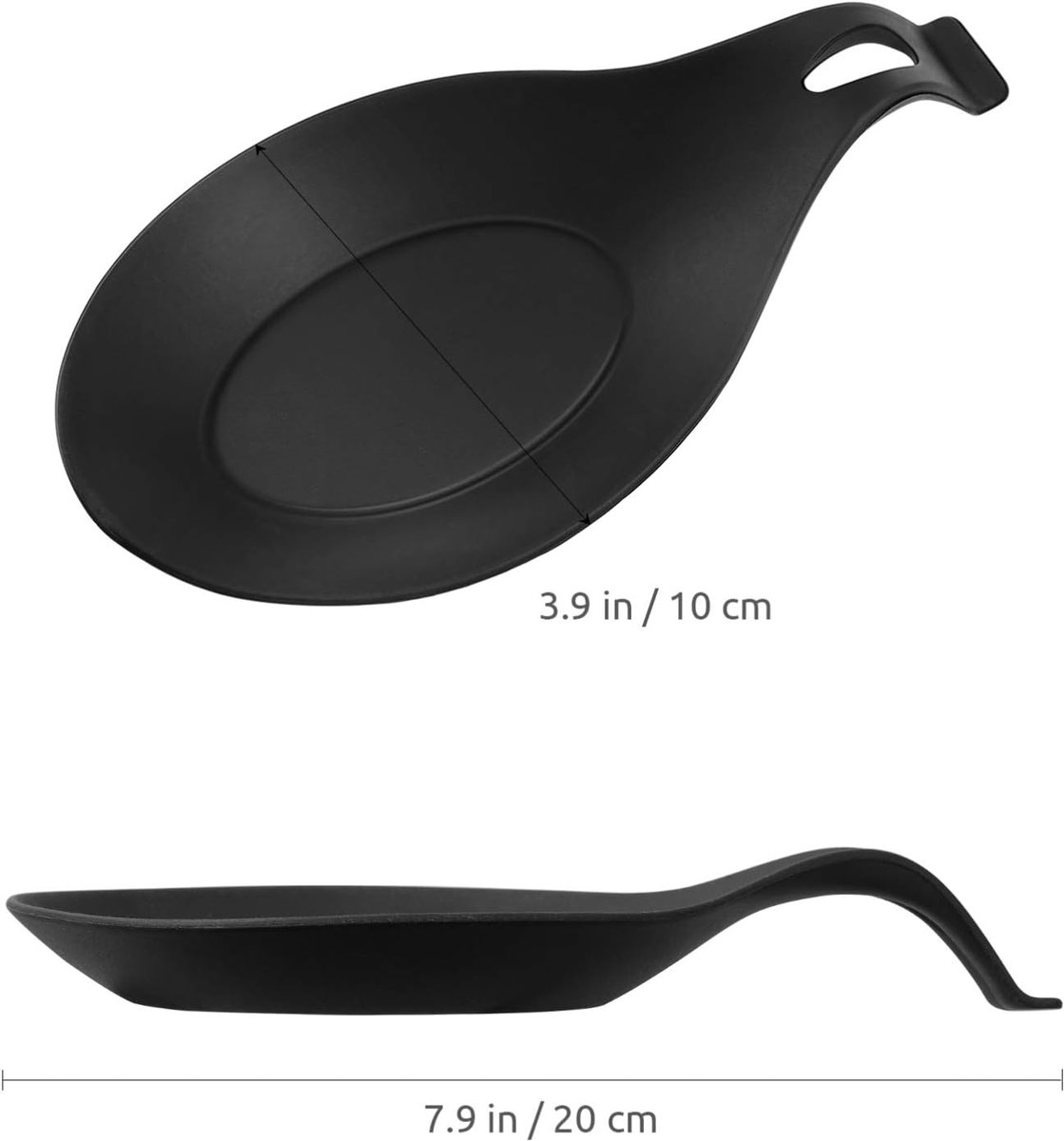 2 pieces - Spoon holder - Spoon rest - Spoon mat - Kitchen spoon holder - Kitchen utensil holder - Kitchen utensils - multifunctional spoon holder - for storing spatulas, ladles and cutlery - for kitchen, home, dining room - 20*10 cm - black - Image 5
