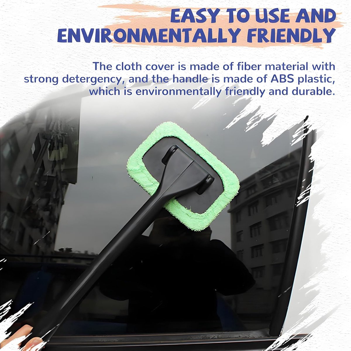 Window Squeegee - Car Cleaning Supplies - Window Washer - Windshield Cleaning Tool with 5 Reusable Towels - Car Window Squeegee - Car Interior Window Cleaning Tools - Car Wash Brushes - Window Squeegee - Image 4