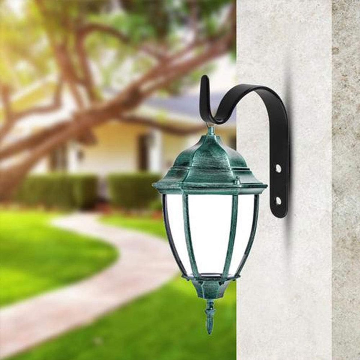 2-Piece Plant Wall Rack - Wall Hook Hanging Basket - Flowerpot Hook - Plant Hook - Iron Wall Rack - Wall Decoration - Metal Plant Hook - For Vase, Bird Feeder, Plant - Lantern Hook - Wall Hook For Plants - Garden Hook - Black - Image 3