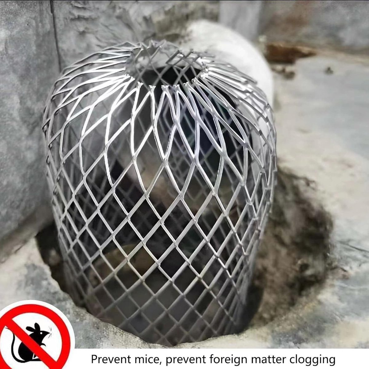 Downpipe leaf catcher - 6 Pieces - Wire mesh screen - Downpipe protector - Gutter guard - gutter guard - Against leaves in gutter - Leaf catcher - Anti-Clog - for preventing blockage and debris - Image 3
