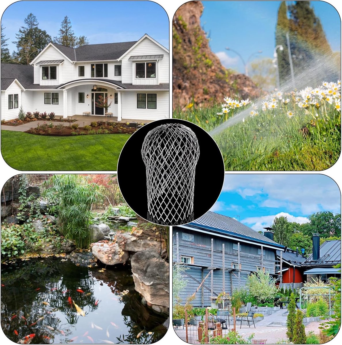 Downpipe leaf catcher - 6 Pieces - Wire mesh screen - Downpipe protector - Gutter guard - gutter guard - Against leaves in gutter - Leaf catcher - Anti-Clog - for preventing blockage and debris - Image 5
