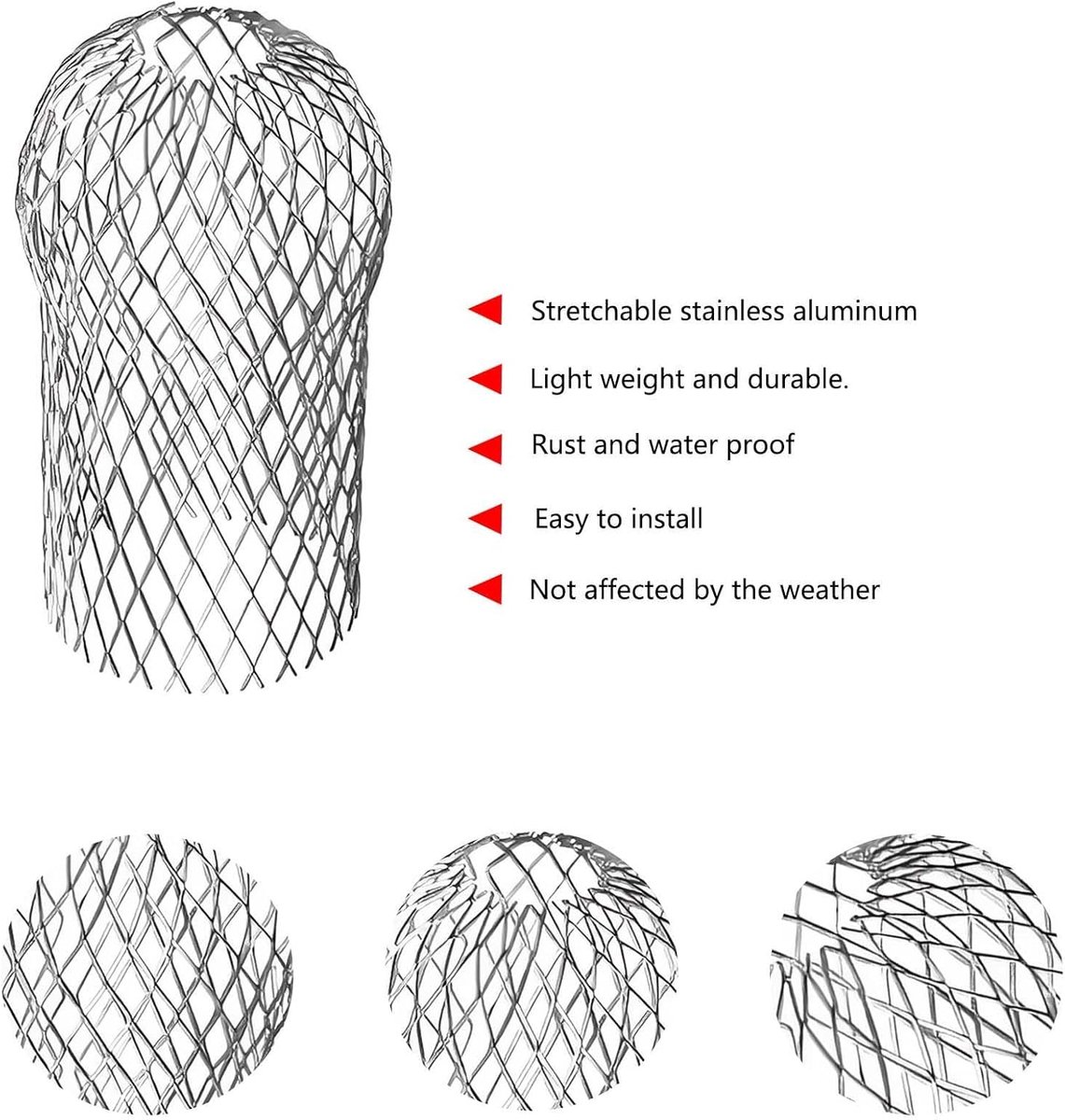 Downpipe leaf catcher - 6 Pieces - Wire mesh screen - Downpipe protector - Gutter guard - gutter guard - Against leaves in gutter - Leaf catcher - Anti-Clog - for preventing blockage and debris - Image 6
