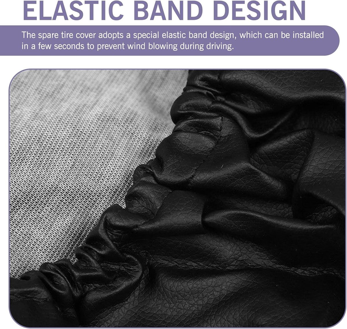 Tire cover - 17 inch - Tire covers - Spare tire cover - Tire dust cover - Spare wheel dust cover - Car tire protective cover - Spare wheel protective cover - Tire storage cover - PVC leather - Dust cover - suitable for tire diameters 80-83 cm - Black - Image 6