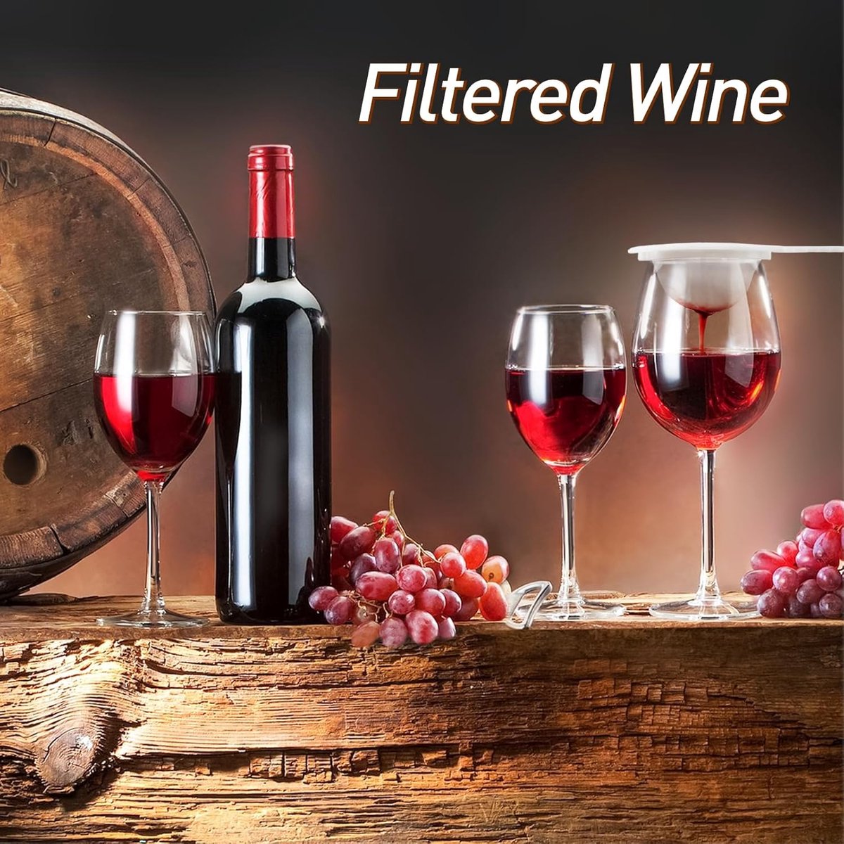 4 pieces - Filter screen - nylon fine sieve with handle - 100/200/300/400 mesh - food filter - fine mesh filter - plastic kitchen sieve - fine mesh sieve - for filtering juice, milk, wine, coffee - white - 14.5*24 cm - Image 4