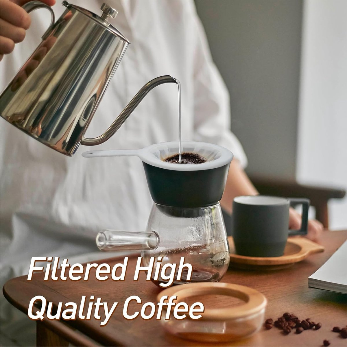 4 pieces - Filter screen - nylon fine sieve with handle - 100/200/300/400 mesh - food filter - fine mesh filter - plastic kitchen sieve - fine mesh sieve - for filtering juice, milk, wine, coffee - white - 14.5*24 cm - Image 6