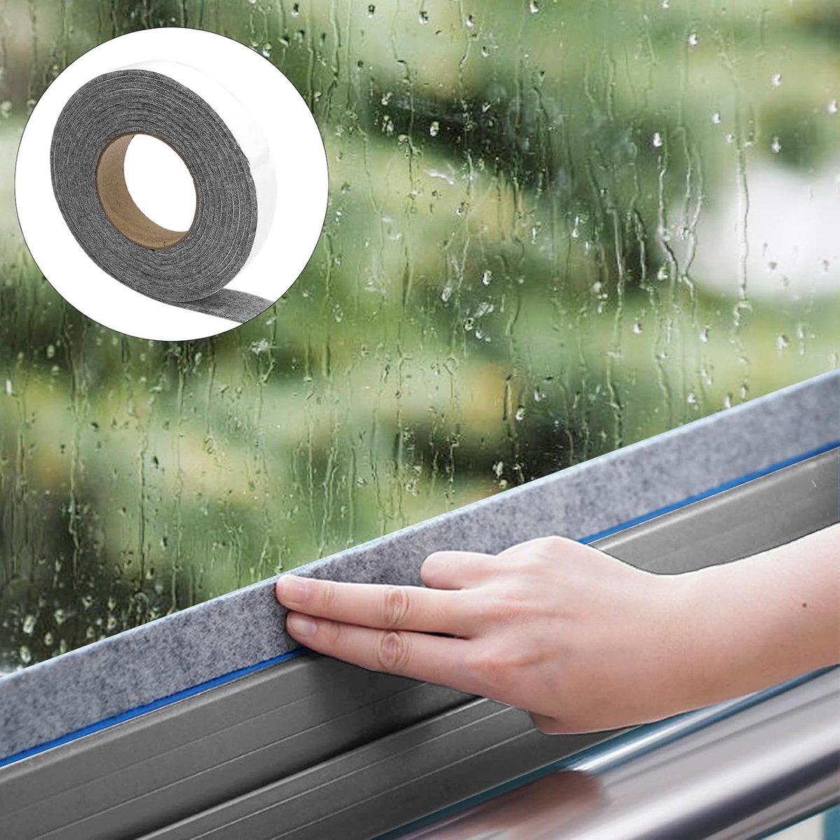Moisture-resistant strips for windows - 3cm*4m - Absorbing condensation strips for window felt - Absorbent stickers - Self-adhesive strip - Anti-condensation felt pads - Anti-condensation strips for windows - Window glass Water-absorbing Sticker - Moistur - Image 4