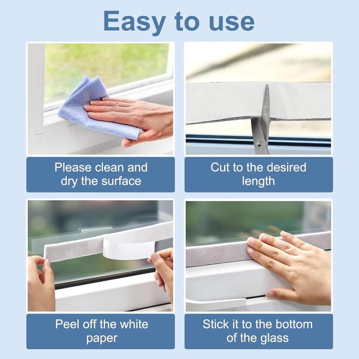 Moisture-resistant strips for windows - 3cm*4m - Absorbing condensation strips for window felt - Absorbent stickers - Self-adhesive strip - Anti-condensation felt pads - Anti-condensation strips for windows - Window glass Water-absorbing Sticker - Moistur - Image 6