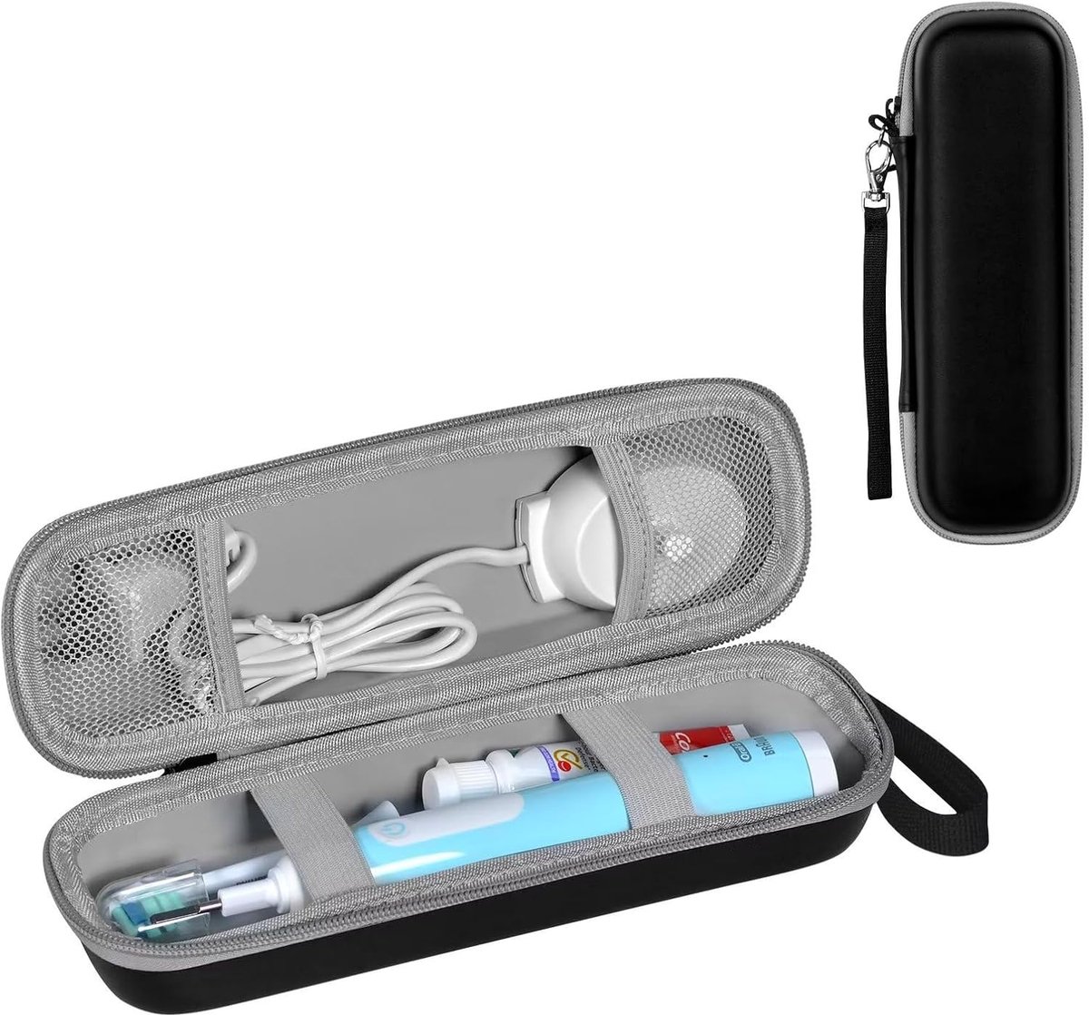 Electric Toothbrush Travel Case - Toothbrush Holder - Toothbrush Storage Box - Protective Cover - Portable Hard Protective Storage Bag - Toothbrush Travel Case - Suitable for Oral B - Black - Image 1