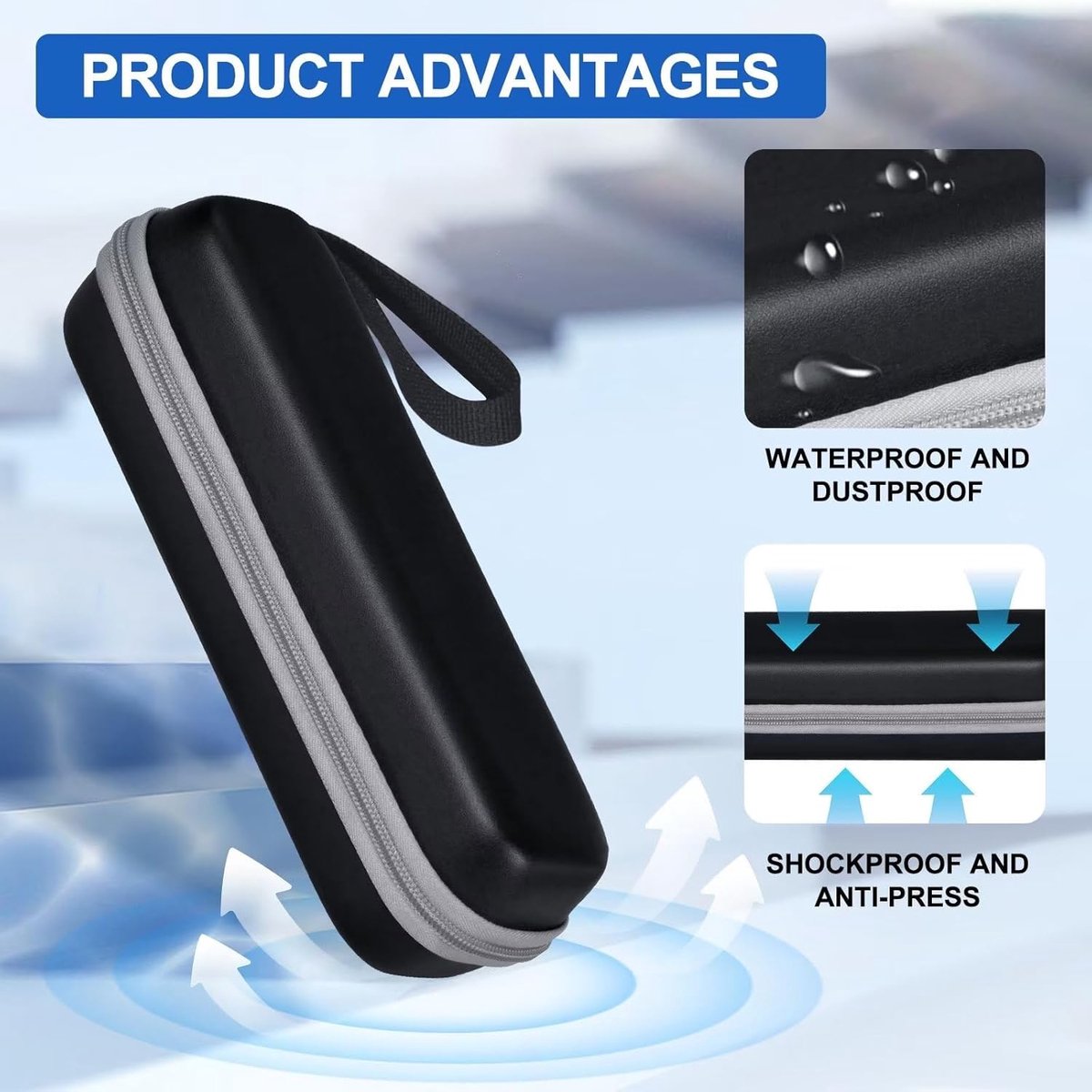 Electric Toothbrush Travel Case - Toothbrush Holder - Toothbrush Storage Box - Protective Cover - Portable Hard Protective Storage Bag - Toothbrush Travel Case - Suitable for Oral B - Black - Image 2