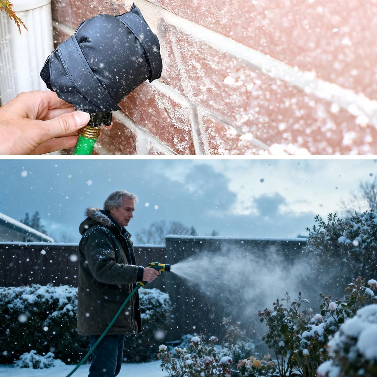 2 Pieces Frost Protection Cover - Tap Freeze Cover - Frost-Free Outdoor Tap Protection Cover - Outdoor Tap Covers - Frost Protection - Outdoor Tap Cover - Frost Protection Facade Tap - Frost Cover - Anti-frost - Waterproof Reusable - Black - Image 6