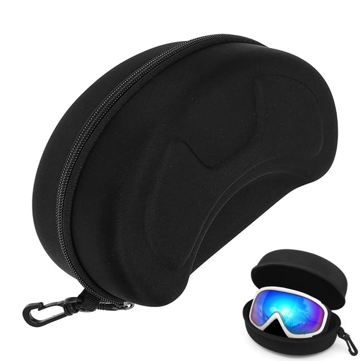 Ski goggles case - Sunglasses case - Glasses case - Glasses case - Ski goggles storage case - ski goggles protective cover - storage box - protective cover - with hook - for ski goggles, sunglasses, sports glasses, sunglasses and reading glasses - 20*12*1 - Image 1