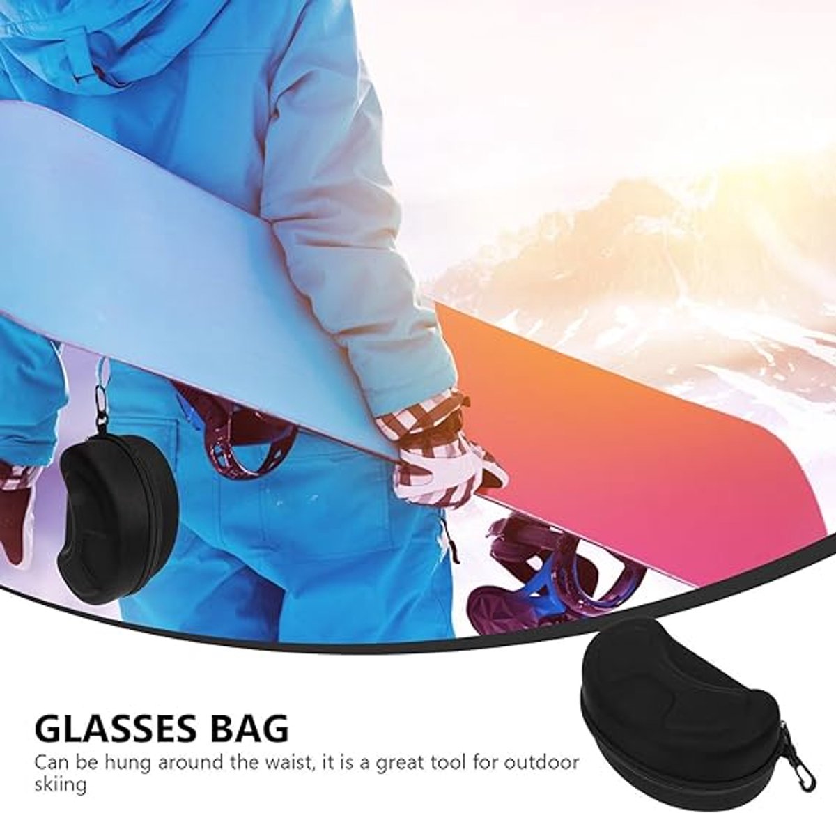 Ski goggles case - Sunglasses case - Glasses case - Glasses case - Ski goggles storage case - ski goggles protective cover - storage box - protective cover - with hook - for ski goggles, sunglasses, sports glasses, sunglasses and reading glasses - 20*12*1 - Image 6