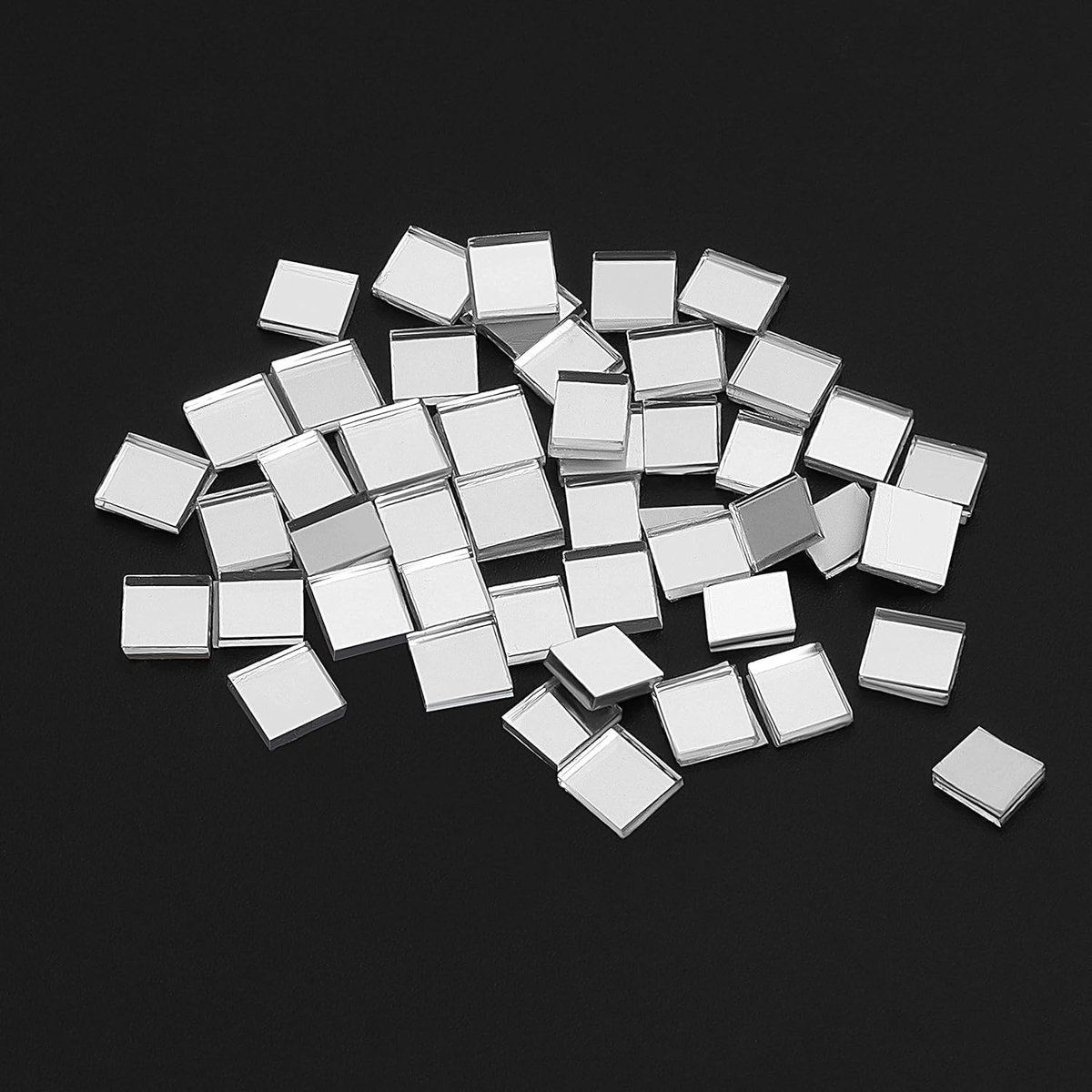 Allecto Plus - Self-Adhesive Glass Mirror Mosaic Tiles - 3 Pieces - Square Sticker - Craft Decoration - Party Decoration - Silver - 100cm - Image 4