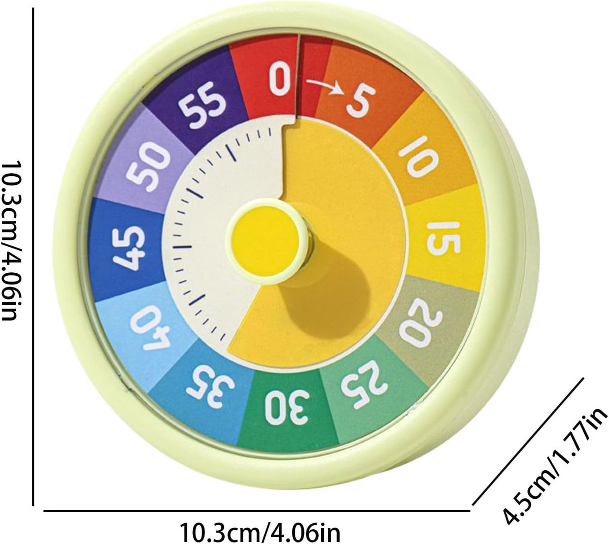 Timer - Visual timer - Visual countdown - 60-minute countdown timer - Countdown clock - Kitchen timer - Pomodoro timer - Silent time management - for fitness, studying, time management, cooking - 10.3*10.3*4.5 cm - green - (Battery not included) - Image 5