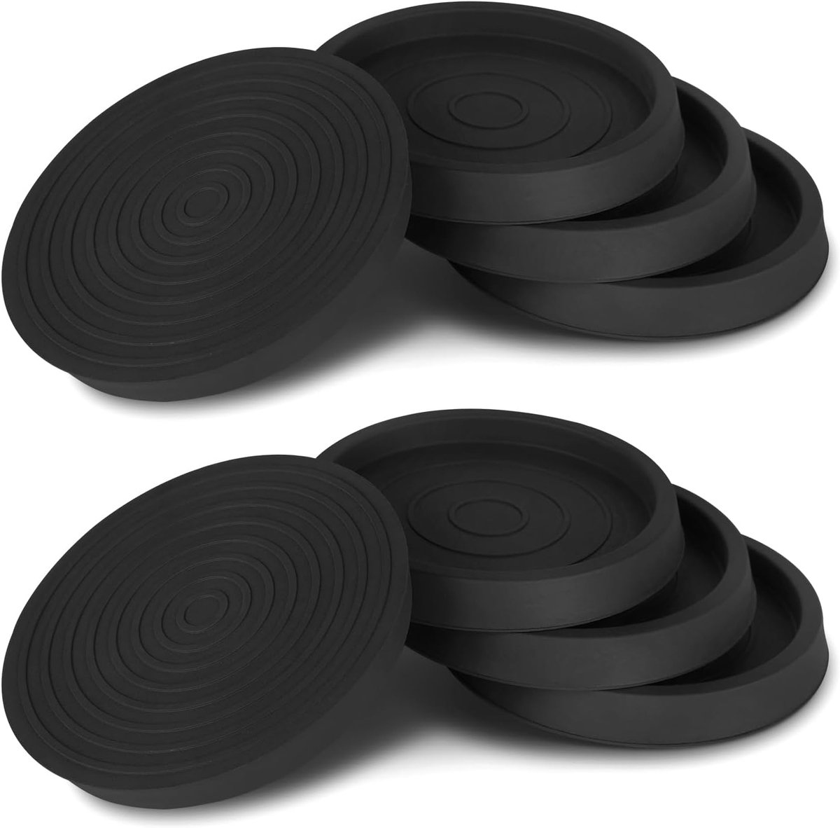 8 pieces - Furniture mats - 76*76*9 mm - 6.3 cm round furniture mat - anti-slip furniture protectors - rubber furniture protectors - for hardwood floors - floor protectors - for beds, cabinets, sofas, chairs and tables - black - Image 1