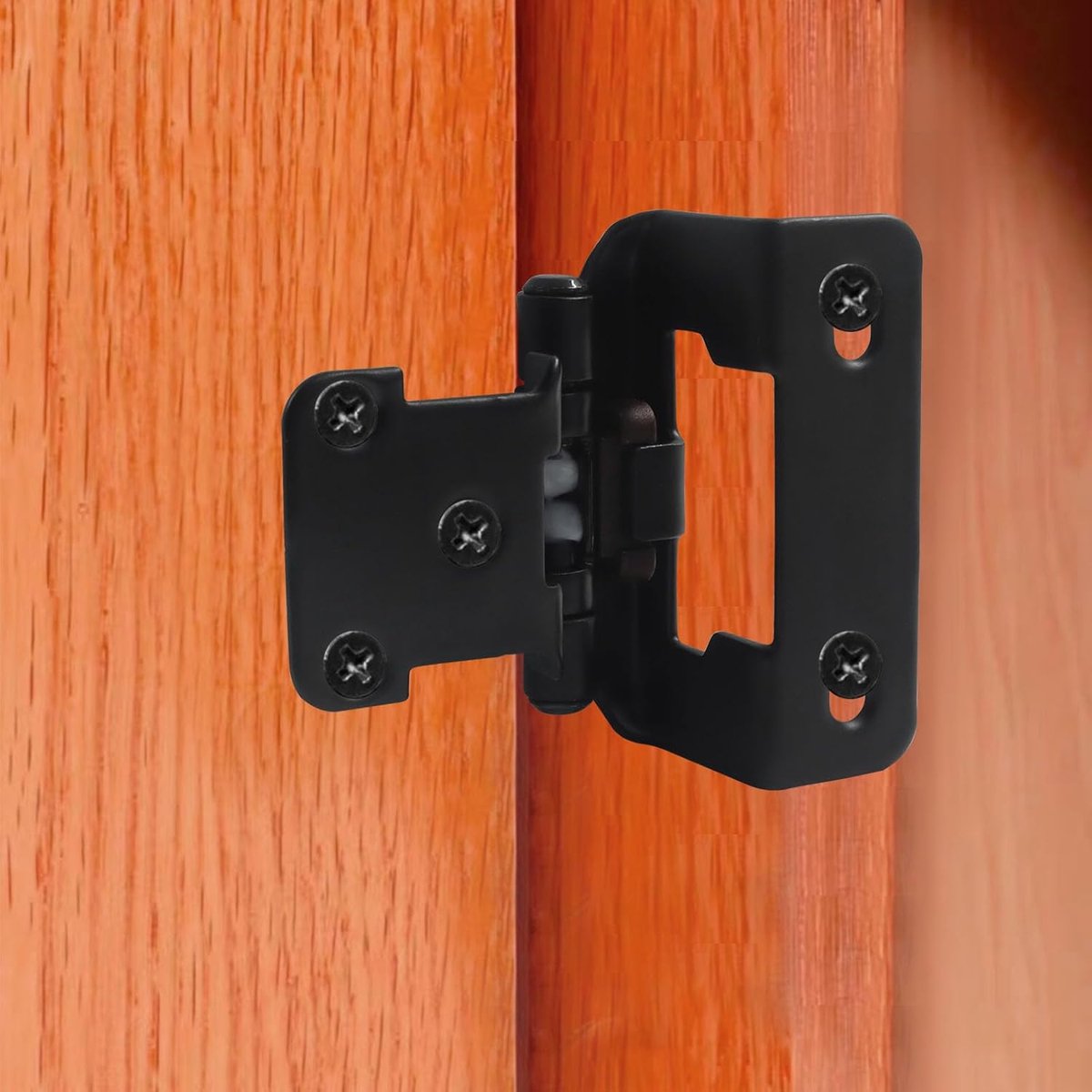 pieces - Hinges - Kitchen cabinet hinges - Cabinet door hinges - Furniture hinges - Flap hinge - Interior door hinges - surface-mounted hinges for kitchen cabinets - semi-concealed cabinet hinges - with screws - for cabinet doors, cabinets - black - Image 3