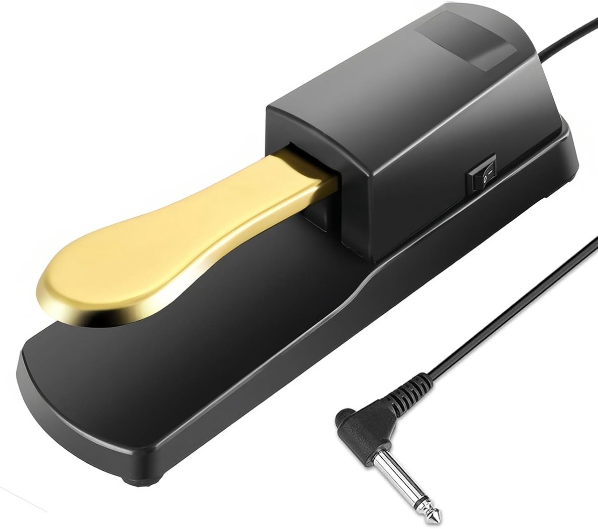 Universal sustain pedal for keyboard - Sustain pedal - universal piano foot pedal - for Boston sustain pedal for piano or keyboard - 1/4'' (6.35 mm) input plug - for digital piano/MIDI electronic keyboard and synthesizer - Gold - Image 1