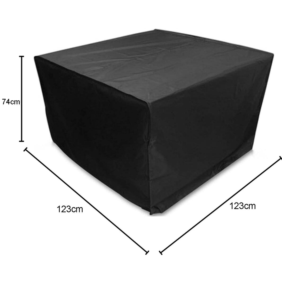 Garden Table Cover - 123*123*74 cm - Garden Furniture Cover - Square Garden Furniture Cover - Waterproof Garden Furniture Protective Cover - Waterproof Garden Table Cover - Dust Cover - Anti-UV - 210D Oxford Table Cover - for Garden, Gazebo, Balcony - Bla - Image 5
