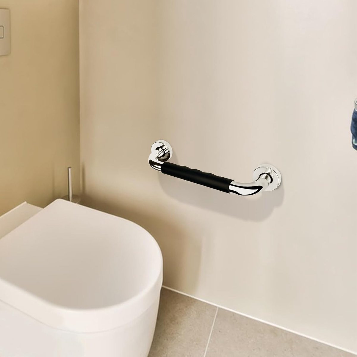 2 Pieces Toilet Grab Bars - 30 cm - Wall Grab Bar - Non-Slip Bathroom Grab Bars - Shower Grab Bars - Non-Slip Grab Bar - Toilet Grab Bar - Bathroom Grab Bars - Extra Grip - Stainless Steel Grab Bar for Shower - Shower Grab Bar - for the Elderly/Disabled/C - Image 3