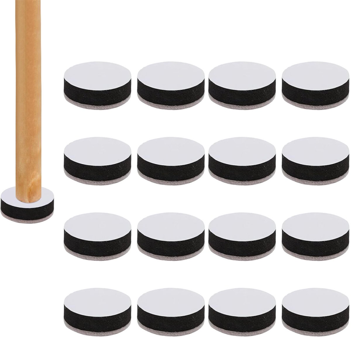 16 pieces - 6*1.65 cm - table leg risers - furniture leg cushions - EVA and felt materials - chair foot pads - self-adhesive furniture risers - table leg cushions - adjustable table heights - crash pads - multifunctional protective pad - Image 1