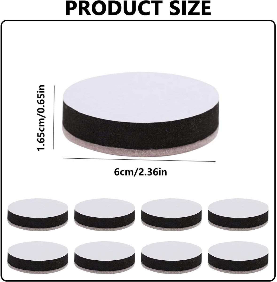 16 pieces - 6*1.65 cm - table leg risers - furniture leg cushions - EVA and felt materials - chair foot pads - self-adhesive furniture risers - table leg cushions - adjustable table heights - crash pads - multifunctional protective pad - Image 2