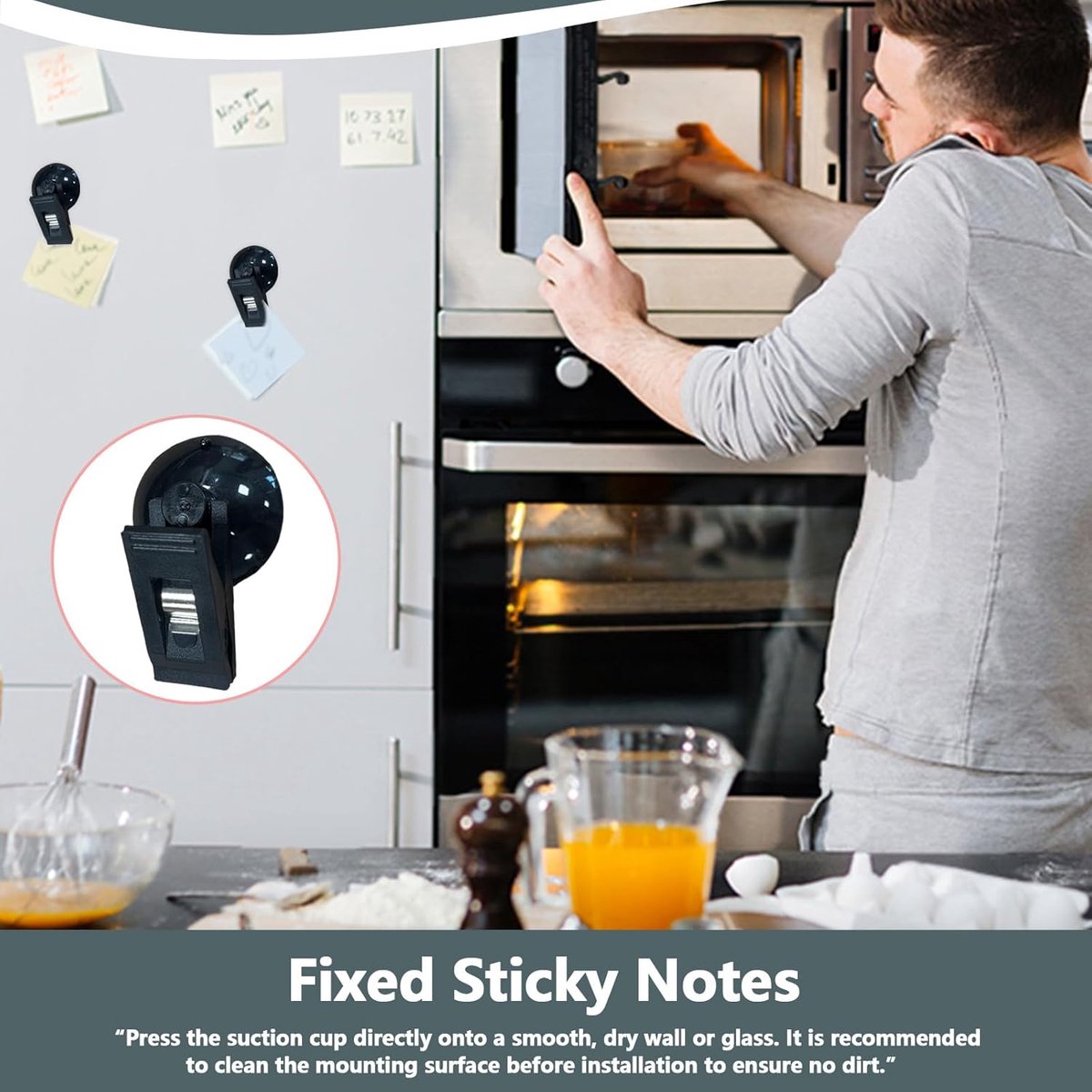 8 pieces - Suction cup clips - Shower curtain clips - Shower curtain clamps - Multifunctional storage clip - Windproof protective clips - shower curtain clips with suction cup - for car sunshades, refrigerator, notes, ticket and photo organization - 30*35 - Image 2