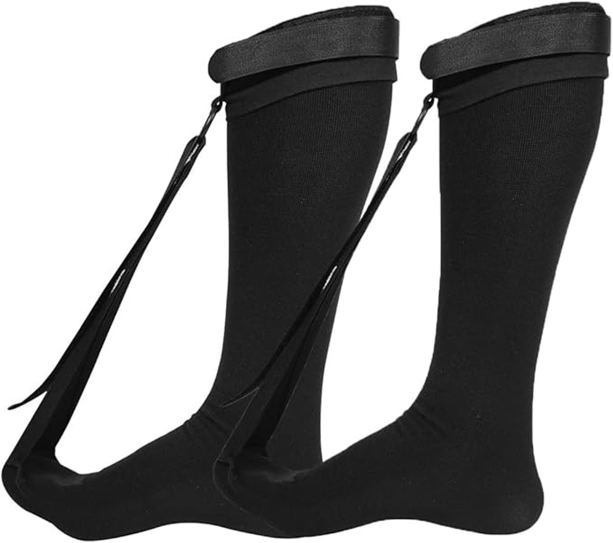 2 Pieces - Plantar fasciitis night stockings - Plantar fasciitis compression stockings - Adjustable - Foot drop support recovery stockings - Foot drop corrector - Super stretch - Black - L - Image 1
