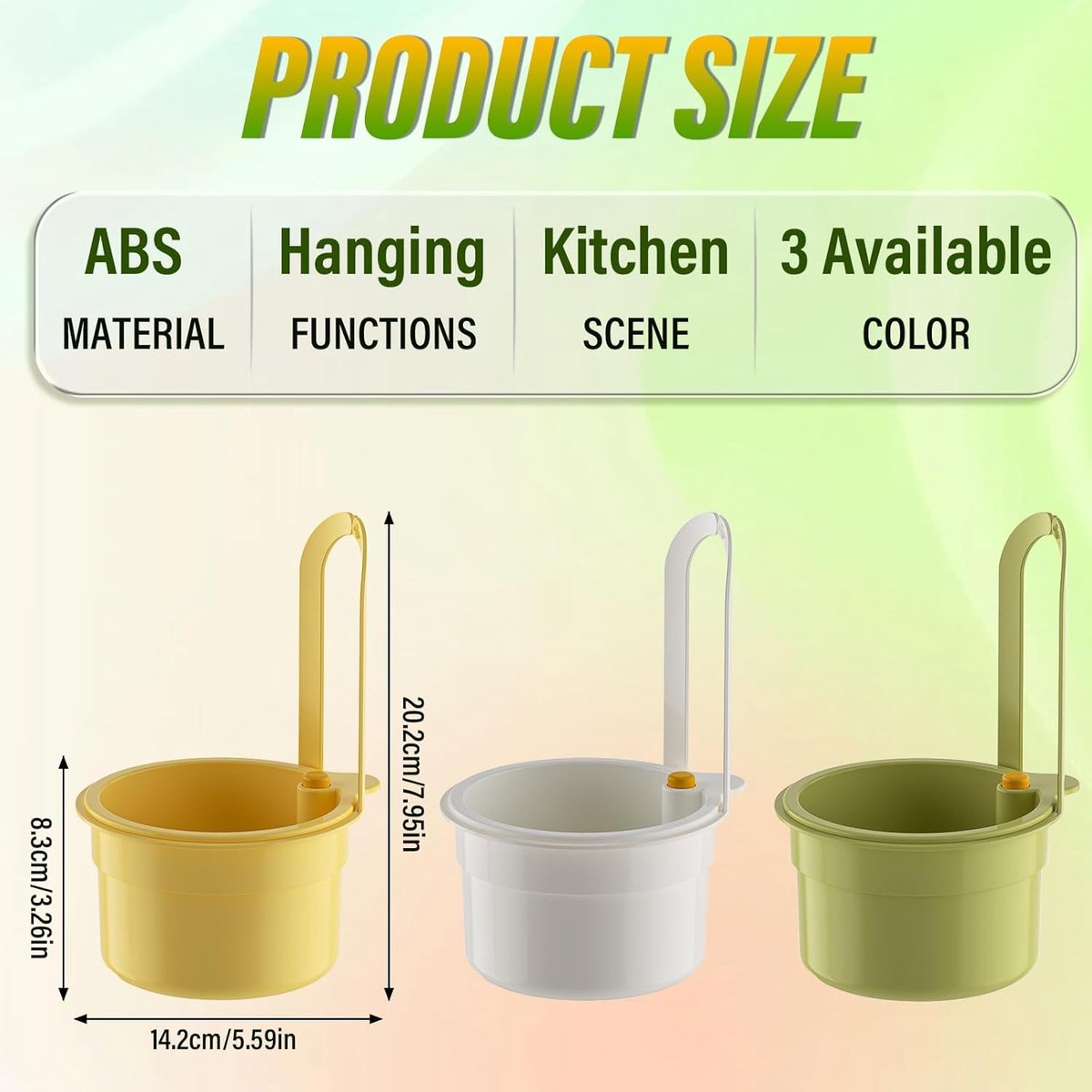 Drain Basket - Drain Filter - Sink Storage Holder - Faucet Hanging Strainer - Sink Drain Basket - Sink Strainer Basket - Sink Food Waste Collection Bin - Sink Trash Can - Plastic Kitchen Sink Strainer - Food Fruit Vegetable Drying Rack - White - Image 5