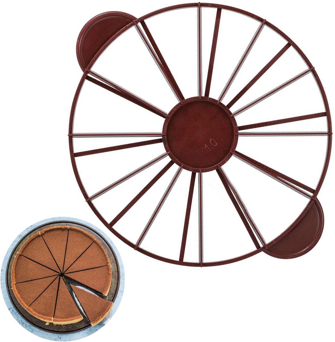 Cake divider - Round cake cutter and cake divider - cheesecake cutter - cake cutter - kitchen tools - Baking supplies - Adjustable - Brown - Image 1