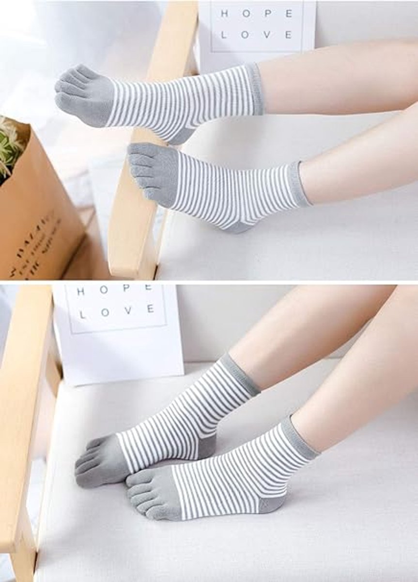 Women's split finger socks - 5 pairs - sports socks - Five Toe Socks - cotton finger socks - Toe socks - women's casual sports socks - Antibacterial - Breathable - women's soft warm socks - Comfortable Socks - Runner Toe socks - Image 3