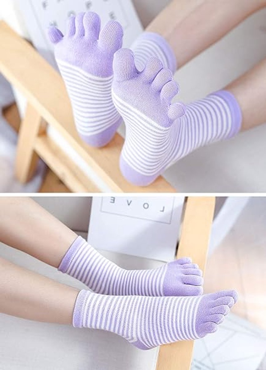 Women's split finger socks - 5 pairs - sports socks - Five Toe Socks - cotton finger socks - Toe socks - women's casual sports socks - Antibacterial - Breathable - women's soft warm socks - Comfortable Socks - Runner Toe socks - Image 5