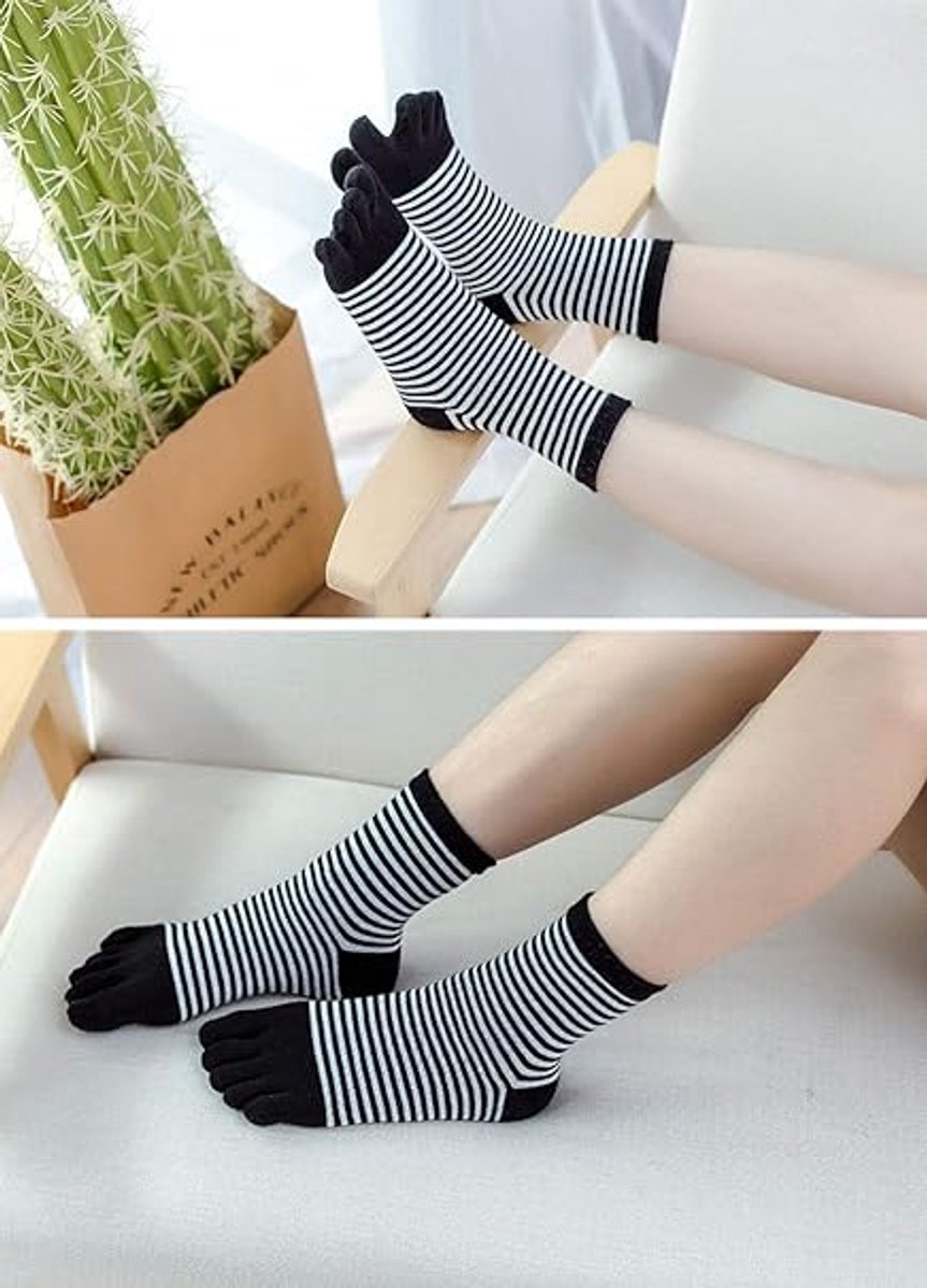 Women's split finger socks - 5 pairs - sports socks - Five Toe Socks - cotton finger socks - Toe socks - women's casual sports socks - Antibacterial - Breathable - women's soft warm socks - Comfortable Socks - Runner Toe socks - Image 6