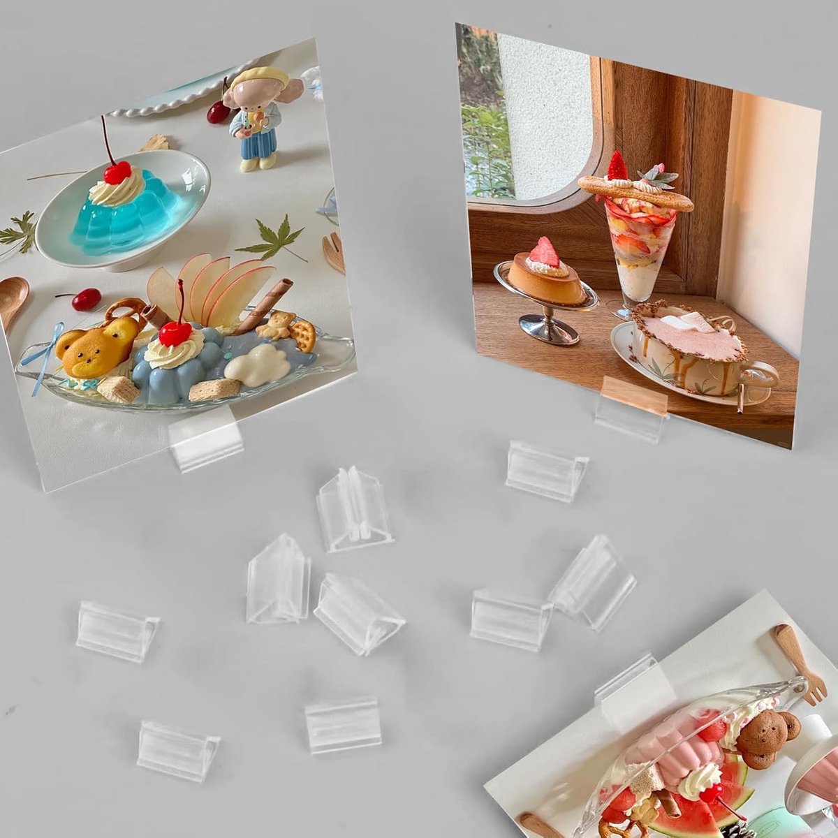 80 pieces - acrylic card holders - acrylic place card holders - reusable - transparent label holders - table menu holders - playing card holders - display stand - photo display - 2*2*1.3 cm - transparent - Image 4