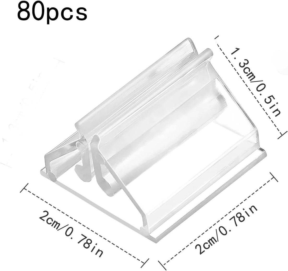 80 pieces - acrylic card holders - acrylic place card holders - reusable - transparent label holders - table menu holders - playing card holders - display stand - photo display - 2*2*1.3 cm - transparent - Image 5